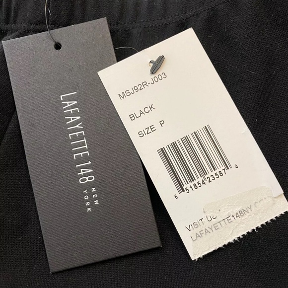 NWT LAFAYETTE 148 Solid Black Jersey Knit Stretch Waist Pencil Skirt P - Picture 7 of 7